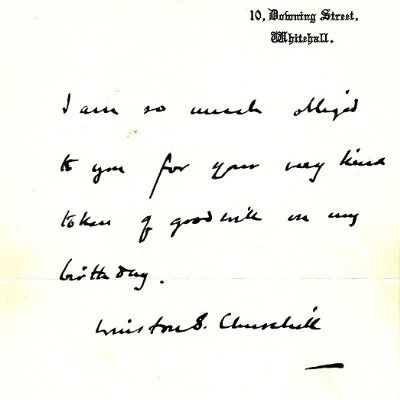 1954 Thank you letter from Winston Churchill
